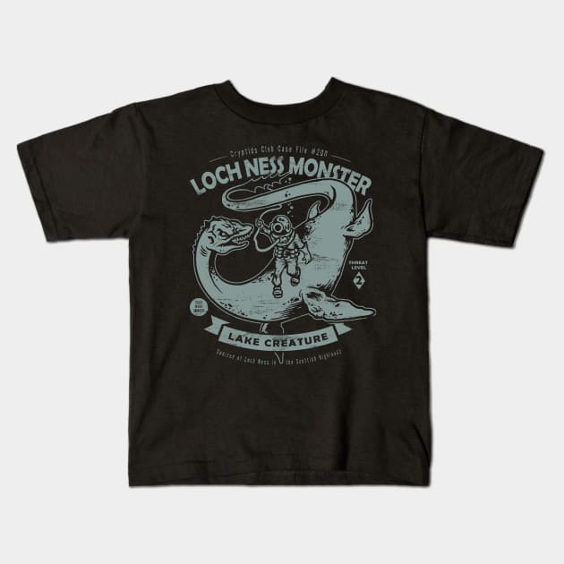 Loch Ness Monster Kids T-Shirt by heartattackjack